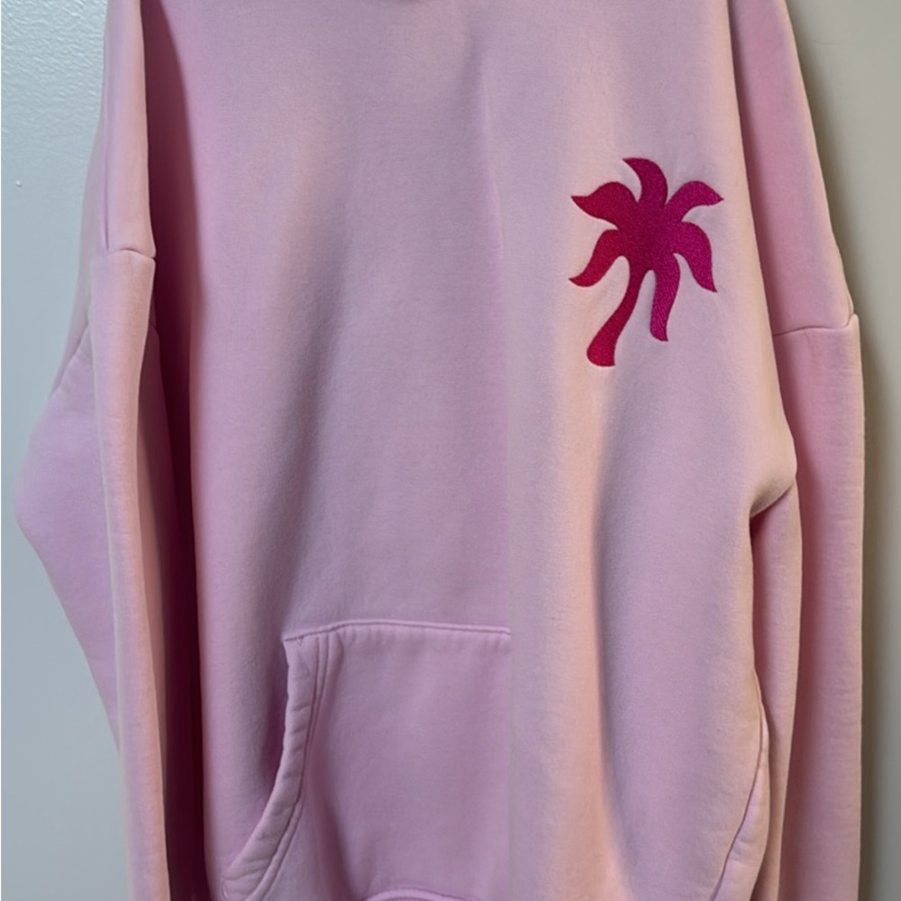 Pink Hoodie with Palm Tree Design